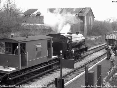  Cranmore  J94  Line  Extention  Saturday  23rd  April  1983Our ballasting train seen at work on the line at Merryfield 